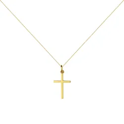 Pendentif Croix Fil Carré Or Jaune 18 Carats - 21 x 13 mm