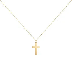 Pendentif Croix Plate Polie Or Jaune 18 Carats - 17 x 8 mm