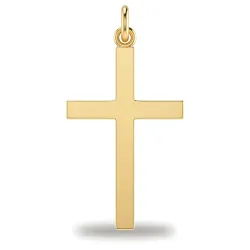 Brede Platte Kruishanger 18K Geelgoud - 33 x 20 mm