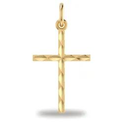 Pendentif Croix Diamantée Or Jaune 18 Carats - 21 x 12 mm
