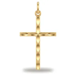 Pendentif Croix Diamantée Or Jaune 18 Carats - 24 x 14 mm