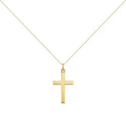 Pendentif Croix Chanfreinée Or Jaune 18 Carats - 25 x 14 mm