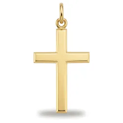 Pendentif Croix Chanfreinée Or Jaune 18 Carats - 25 x 14 mm