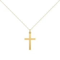 Pendentif Croix Chanfreinée Or Jaune 18 Carats - 28 x 16 mm