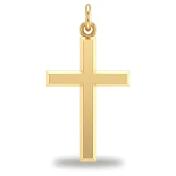 Pendentif Croix Chanfreinée Or Jaune 18 Carats - 28 x 16 mm