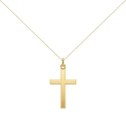 Pendentif Croix Chanfreinée Or Jaune 18 Carats - 32 x 18 mm
