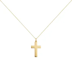 Pendentif Croix Plate Polie Or Jaune 18 Carats - 21 x 11 mm