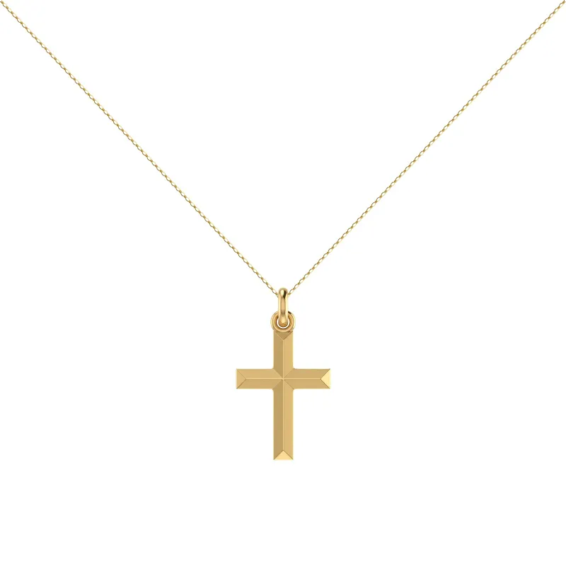 Massiver Kreuz-Anhänger Grat 18K Gelbgold - 23 x 14 mm
