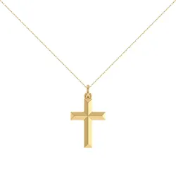 Massiver Kreuz-Anhänger Grat 18K Gelbgold - 28 x 17 mm