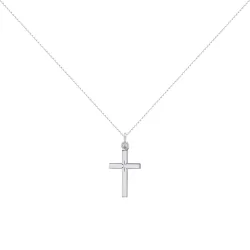 Pendentif Croix Étoile Or Blanc 18 Carats - 20 x 12 mm