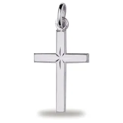 Kruishanger Ster 18K Witgoud - 20 x 12 mm