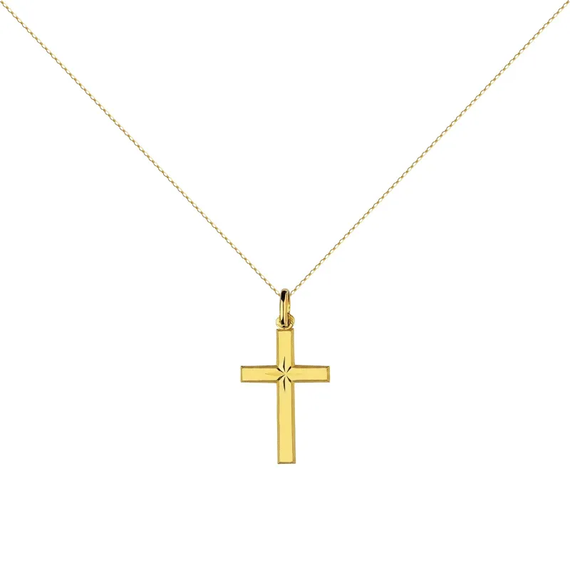 Kreuz-Anh&auml;nger Stern 18K Gelbgold - 24 x 14 mm