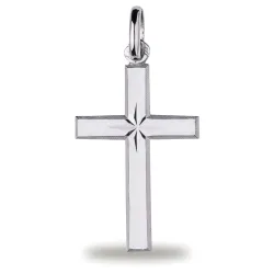 Kreuz-Anhänger Stern 18K Weißgold - 24 x 14 mm
