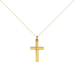 Colgante Cruz Estrella Oro Amarillo 18K - 28 x 16 mm