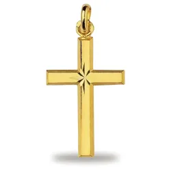 Colgante Cruz Estrella Oro Amarillo 18K - 28 x 16 mm