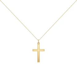 Pendentif Croix Double Filet Or Jaune 18 Carats - 24 x 14 mm
