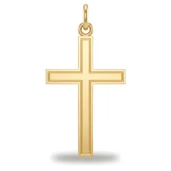 Pendentif Croix Double Filet Or Jaune 18 Carats - 24 x 14 mm
