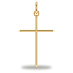 Pendentif Croix Jonc Or Jaune 18 Carats - 20 x 13 mm