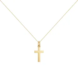Pendentif Croix Étroite Or Jaune 18 Carats - 19 x 7 mm
