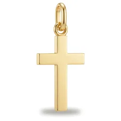 Pendentif Croix &Eacute;troite Or Jaune 18 Carats - 19 x 7 mm