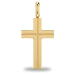 Kruishanger Gegraveerde Lijnen 18K Geelgoud - 24 x 10 mm