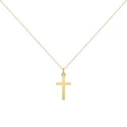 Pendentif Croix Plate Épaisse Or Jaune 18 Carats - 19 x 10 mm