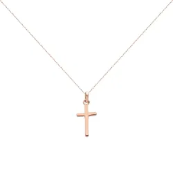 Dikke Platte Kruishanger 18K Roségoud - 19 x 10 mm