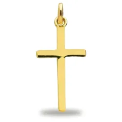Pendentif Croix Plate &Eacute;paisse Or Jaune 18 Carats - 25 x 13 mm