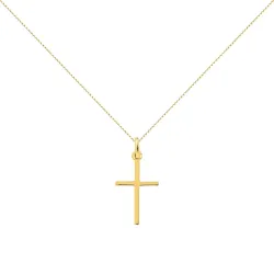 Pendentif Croix Élancée Or Jaune 18 Carats - 24 x 14 mm
