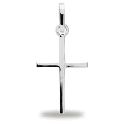 Pendentif Croix Élancée Or Blanc 18 Carats - 24 x 14 mm