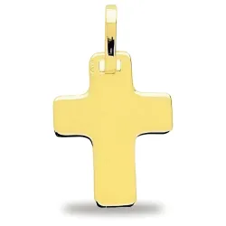 Pendentif Croix Galbée Or Jaune 18 Carats - 18 x 14 mm