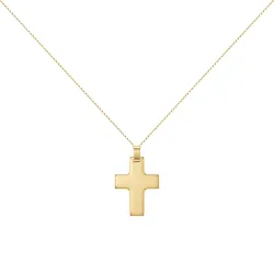Colgante Cruz Abombada Oro Amarillo 18K - 22 x 17 mm