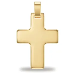Pendentif Croix Galbée Or Jaune 18 Carats - 22 x 17 mm