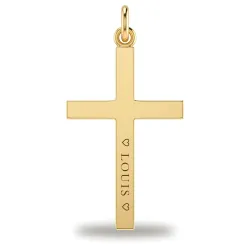 Breiter Flacher Kreuz-Anhänger 18K Gelbgold - 33 x 20 mm