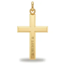 Pendentif Croix Chanfreinée Or Jaune 18 Carats - 32 x 18 mm