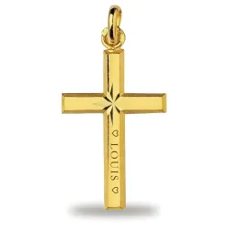 Colgante Cruz Estrella Oro Amarillo 18K - 28 x 16 mm