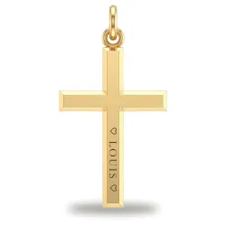 Colgante Cruz Biselada Oro Amarillo 18K - 28 x 16 mm