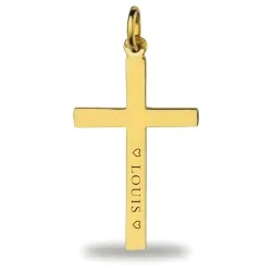 Pendentif Croix Plate Large Or Jaune 18 Carats - 26 x 14 mm