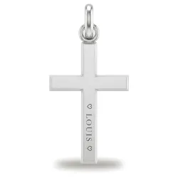 Pendentif Croix Chanfreinée Or Blanc 18 Carats - 25 x 14 mm