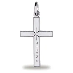 Kreuz-Anhänger Stern 18K Weißgold - 24 x 14 mm