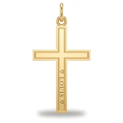 Pendentif Croix Double Filet Or Jaune 18 Carats - 24 x 14 mm