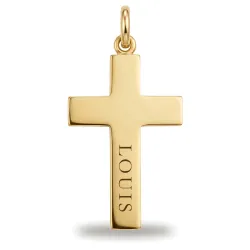 Pendentif Croix Plate Polie Or Jaune 18 Carats - 21 x 11 mm