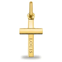 Narrow Cross Pendant 18K Yellow Gold - 24 x 10 mm
