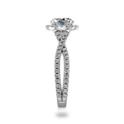 Verlobungsring Runder Diamant Auréole | Halo Gold 18K & Platin | Celinni