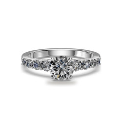 Verlovingsring ronde diamant Aria pavé | Celinni