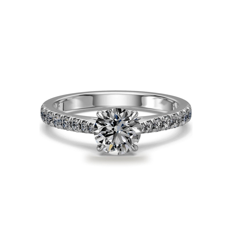 Round Diamond Engagement Ring Aria Six Prongs Pavé