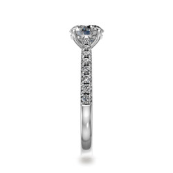 Anillo de compromiso diamante redondo Aria seis garras pavé | Celinni