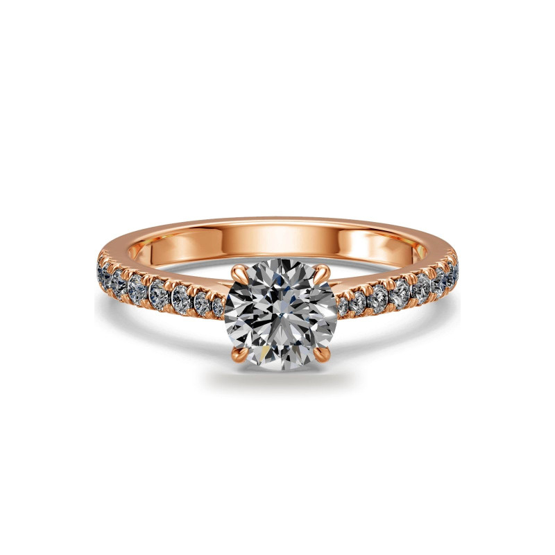 Round Diamond Engagement Ring Aria Six Prongs Pavé | Celinni