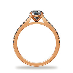 Round Diamond Engagement Ring Aria Six Prongs Pavé | Celinni