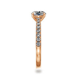 Round Diamond Engagement Ring Aria Six Prongs Pavé | Celinni